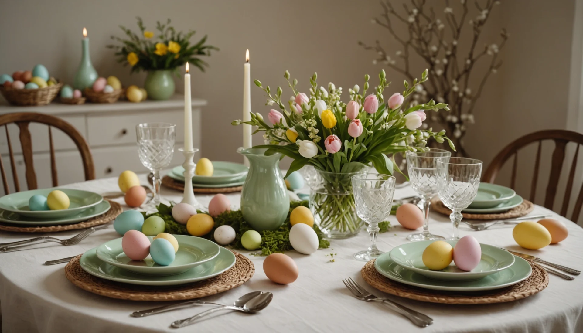 décoration de table de Pâques