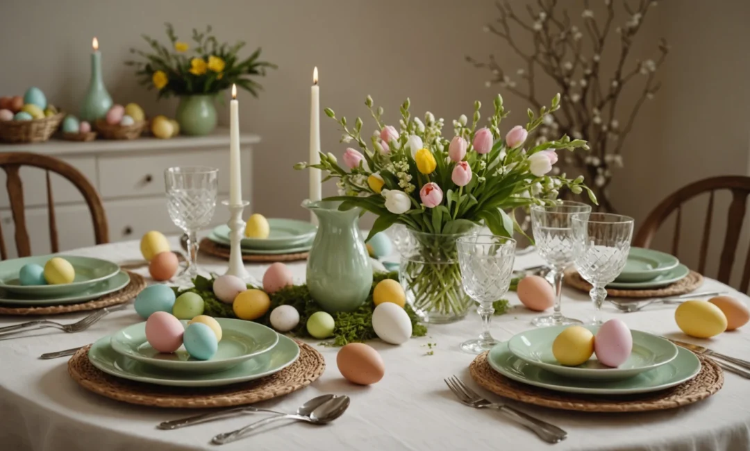 décoration de table de Pâques
